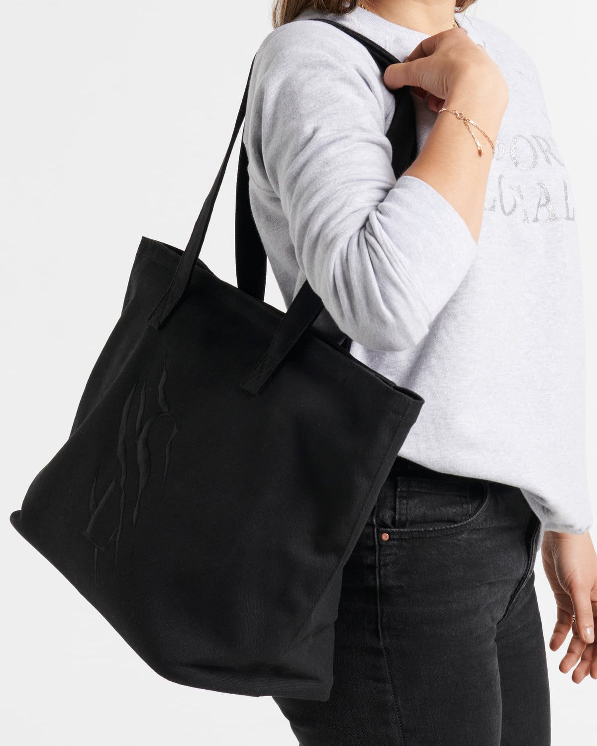 Large Cotton Canvas Zip Tote Bag - Black - The Tough Tote