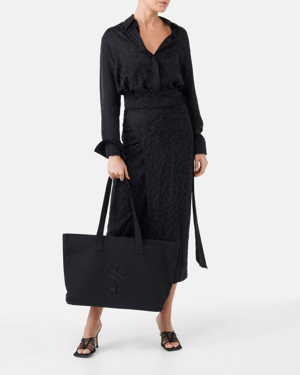 Large Cotton Canvas Zip Tote Bag - Black - The Tough Tote