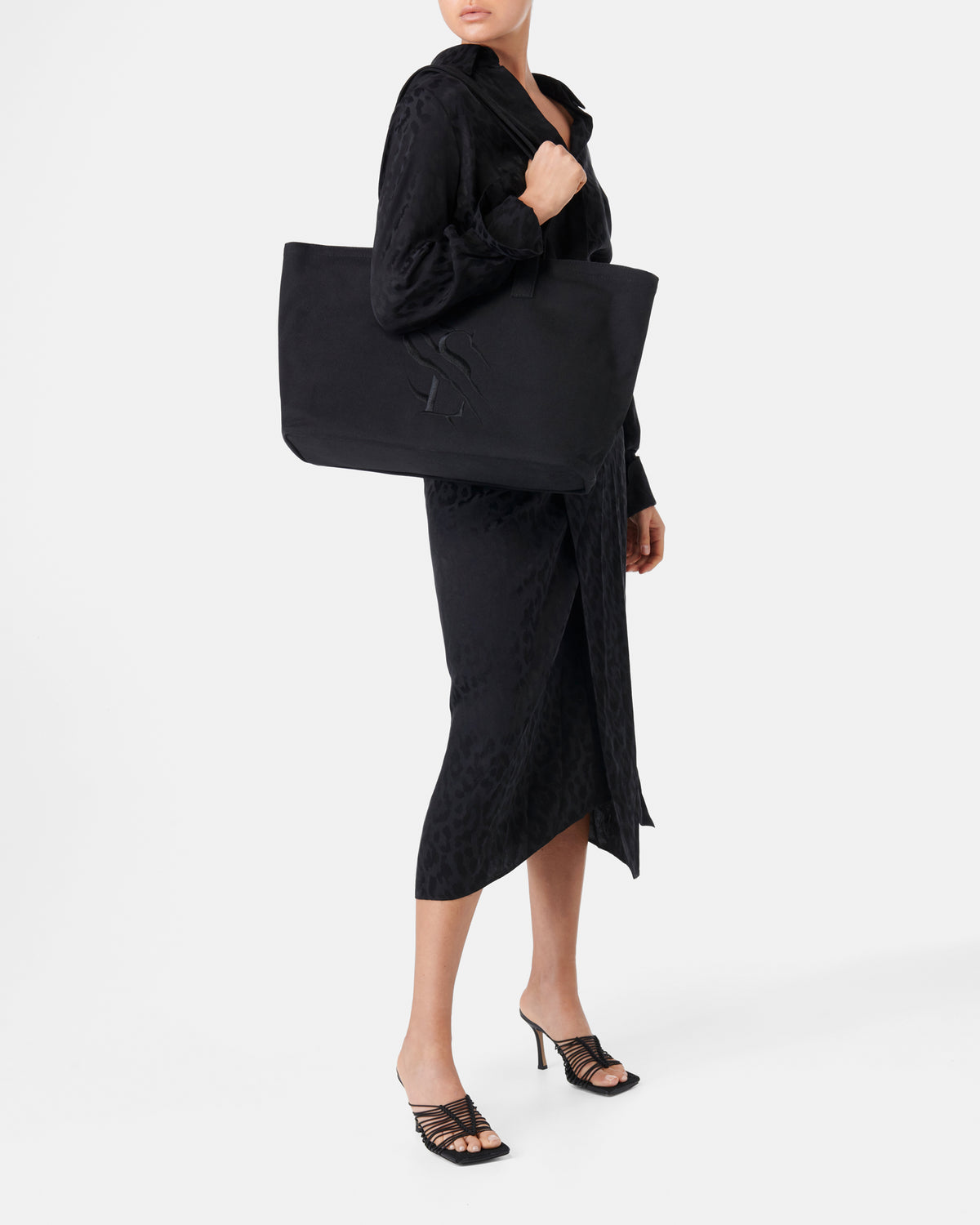 Large Cotton Canvas Zip Tote Bag - Black - The Tough Tote