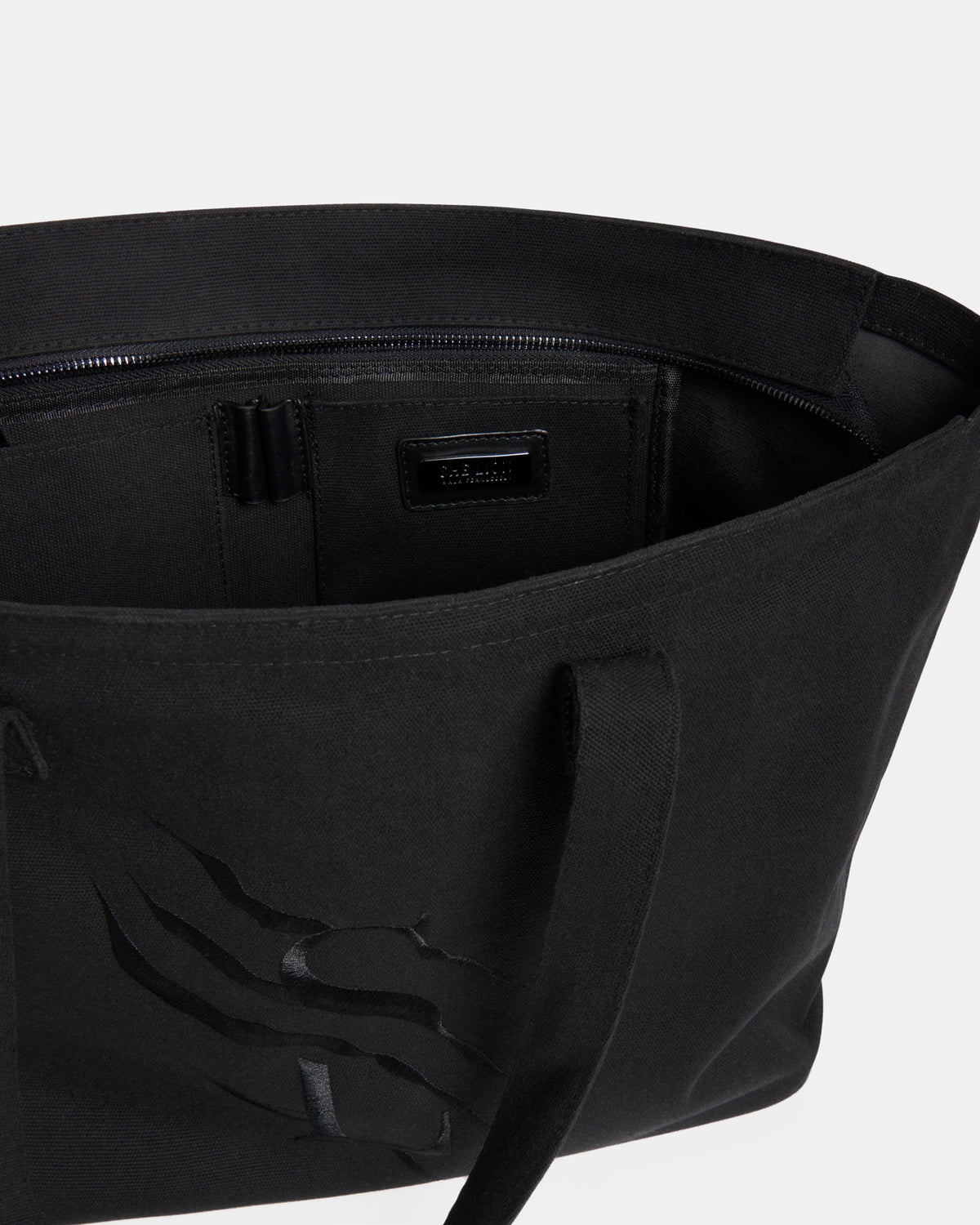 Large Cotton Canvas Zip Tote Bag - Black - The Tough Tote